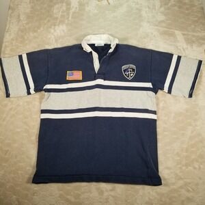 VTG Barbarian Rugby Wear Short Sleeve Polo Shirt Mens XL Nevada Rugby WORN HOLES